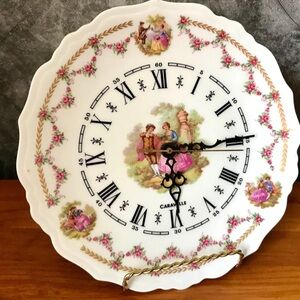 Fragonard Limoges Caravelle 10 Inch Porcelain Wall Clock Le Trefle France